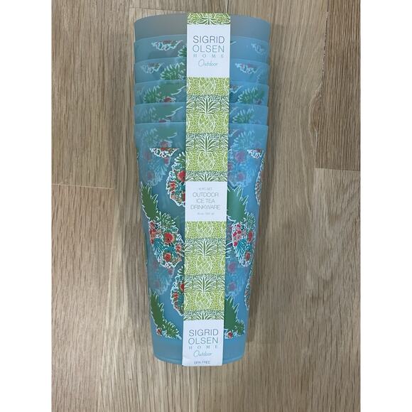 NWT Sigrid Olsen Home Outdoor Iced Tea Drinks Cup Glass - Picture 3 of 6